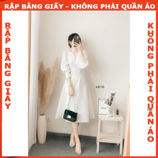 Rập giấy A0 mã 1282 - đầm tay phồng lửng