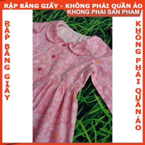 Rập giấy A0 mã R366 - đầm cổ sen cho bé - Hình ảnh 4