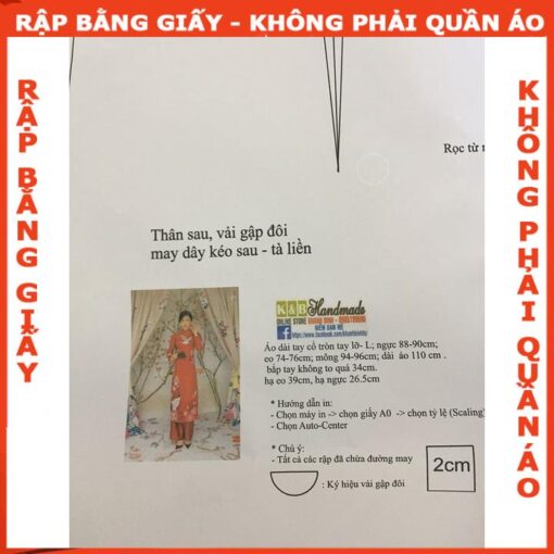 Rập giấy A0 mã R145 - đầm bé gái - Hình ảnh 5