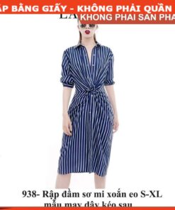 Alternative view of Rập giấy A0 đầm sơ mi xoắn eo - 938