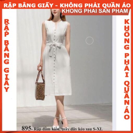 Rập giấy A0 mã 895 - đầm sát nách