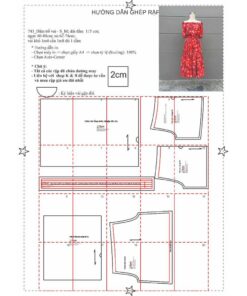 Alternative view of Rập giấy A0 mã 743 - đầm trễ vai tay lỡ