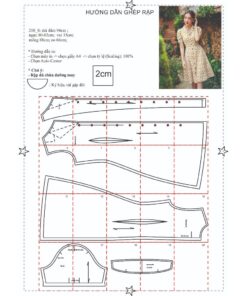 Alternative view of Rập giấy A0 mã 210- đầm cổ danton tay phồng