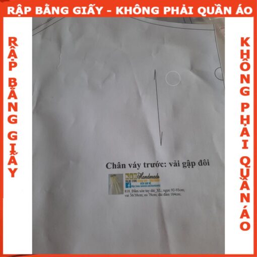 Rập giấy A0 đầm bé gái mã 818 - Hình ảnh 4