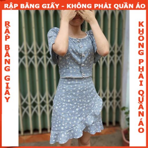 Rập mã 997 - Set bộ chân váy áo croptop - Hình ảnh 2