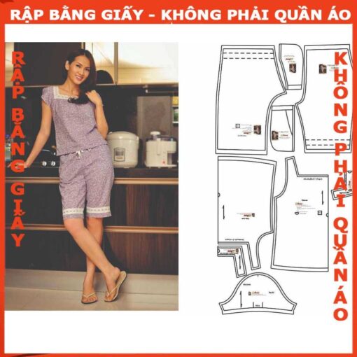 Rập giấy A0 mã 38 - bộ lửng mặc nhà