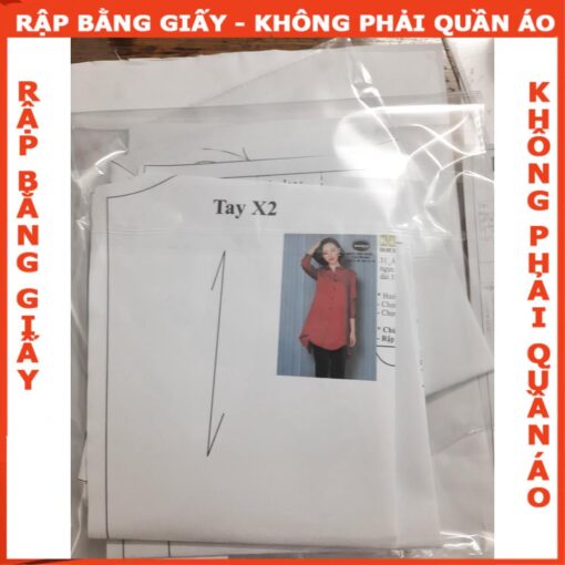Rập giấy A0 đầm tay liền mã 875 - Hình ảnh 5
