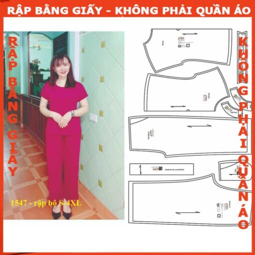 Rập giấy A0 may bộ mã 1547