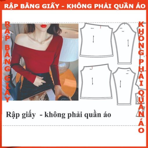 Rập giấy A0 mã 1641 -  áo thun lệch vai