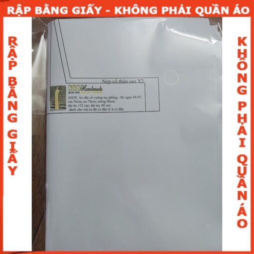 Rập giấy A0 áo dài người lớn mã AD28 - Hình ảnh 5