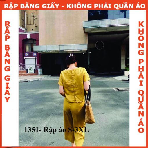 Rập giấy A0 Áo mã 1351 - dáng áo croptop - Hình ảnh 3