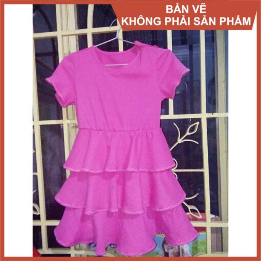 Rập giấy A0 đầm bé gái mã R332 - Hình ảnh 3