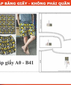 Rập giấy A0 mã B41 quần đùi nam có túi lưng thun