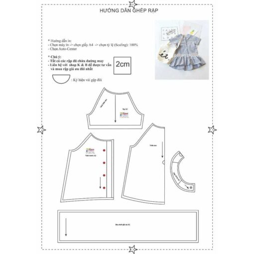 Rập giấy A0 mã R270 - đầm bé - Hình ảnh 4