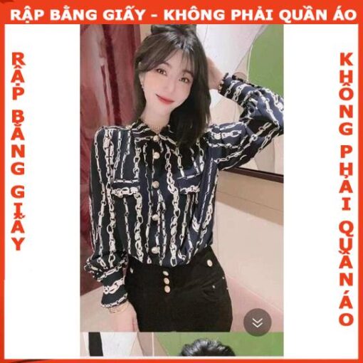 Rập giấy A0 áo sơ mi tay phồng mã 1550 - Hình ảnh 2