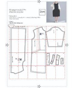 Alternative view of Rập giấy A0 mã 1035 - đầm sơ mi vai xệ