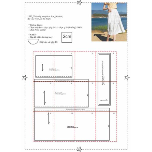 Rập mã 1336- chân váy 3 tầng freesz - Hình ảnh 4