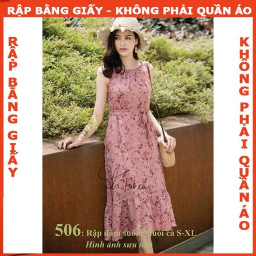 Rập giấy A0 mã 506 - đầm suông duôi cá