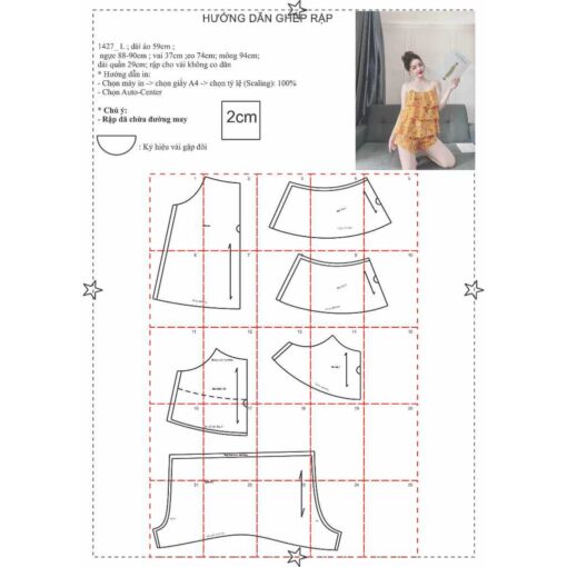 Rập giấy A0 bộ ngủ 2 dây mã 1427 - Hình ảnh 3