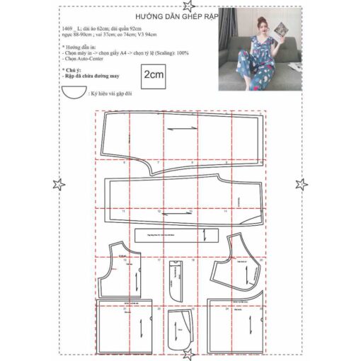 Rập giấy A0 mã 1469- bộ suông cánh tiên - Hình ảnh 5