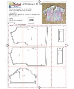 Alternative view of Rập giấy A0 áo thun croptop cổ bẻ mã 565