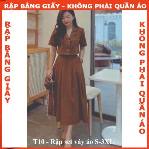 Rập giấy A0 mã T10 - set váy áo