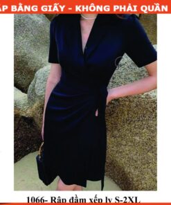 Rập giấy đầm xếp ly cổ ve mã 1066