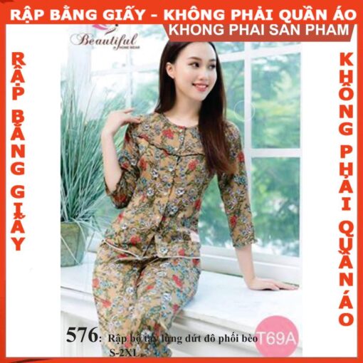 Rập giấy A0 mã 576 - Rập đồ bộ nữ - Hình ảnh 2