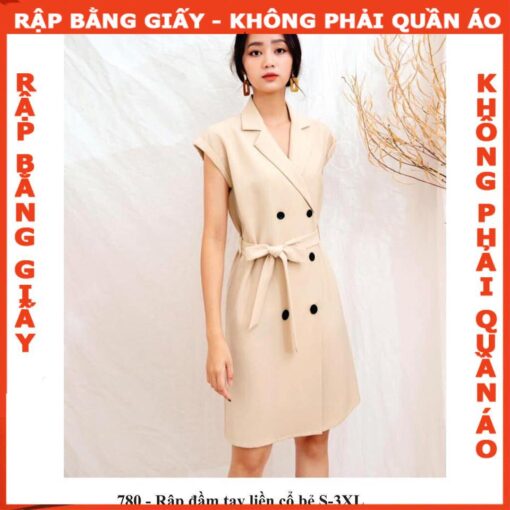 Rập giấy A0 mã 780 - đầm suông cổ danton