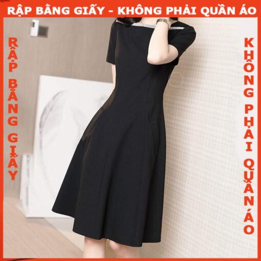 Rập giấy A0  mã 1413- đầm đen - Hình ảnh 3