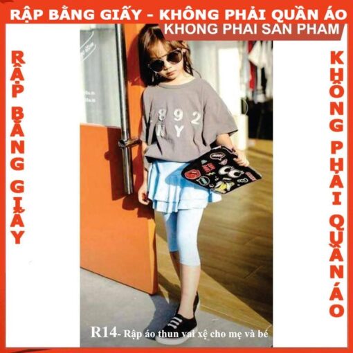 Rập giấy A0 áo thun bé gái mã R14