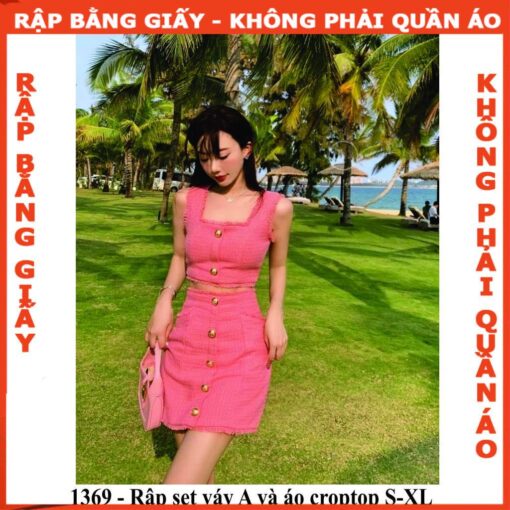 Rập giấy A0 set váy A áo cổ vuông mã 1369