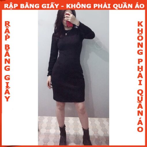 Rập giấy A0  mã 411 - đầm thun ôm - Hình ảnh 3