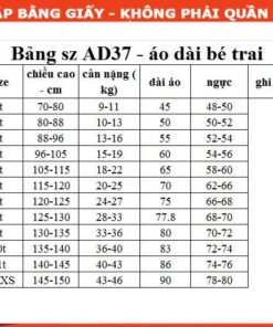 Alternative view of Rập giấy A0 áo dài bé trai mã AD37