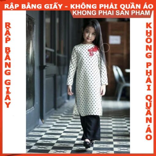 Rập giấy A0 bộ áo dài bé gái mã AD21 - Hình ảnh 2