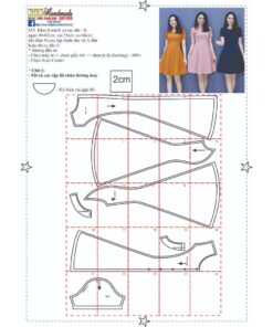 Alternative view of Rập giấy A0 đầm 8 mảnh mã 815