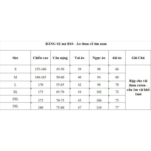 Rập giấy A0 áo thun nam cổ tim mã B10 - Hình ảnh 3