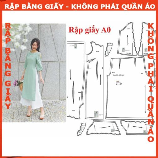Rập giấy A0 bộ áo dài tay phồng mã AD09