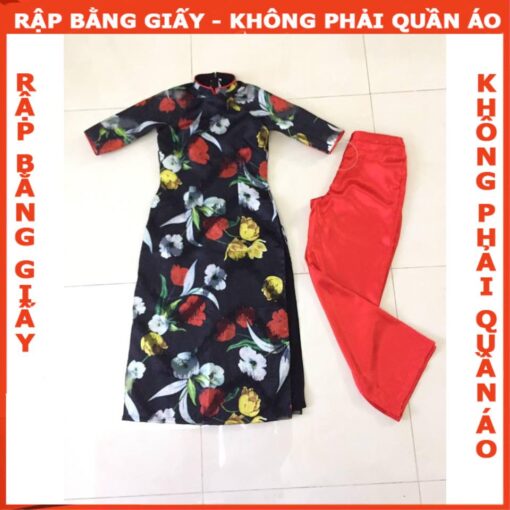 Rập giấy A0 may bộ áo dài mã AD21( áo + quần) - Hình ảnh 3