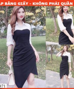 Rập giấy A0 mã 1266 - đầm xếp ly 1 bên