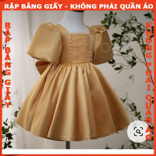 Rập giấy A0 đầm cổ vuông tay phồng R462