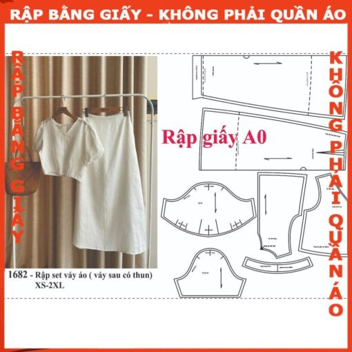 Rập giấy A0  mã 1682 - nguyên set (không phải quần áo)
