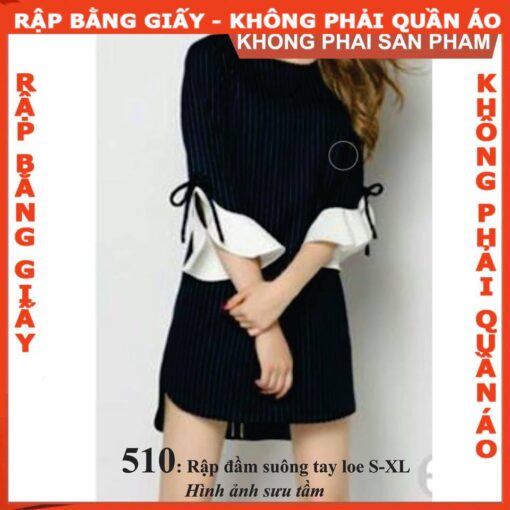 Rập giấy A0 mã 510 - đầm suông tay loe