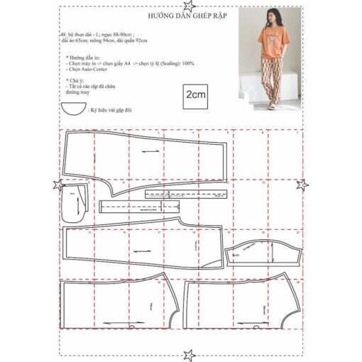 Rập giấy A0 mã 48 -  bộ thun nữ - Hình ảnh 4