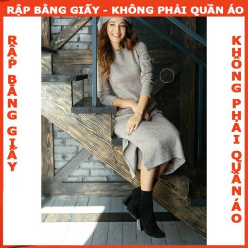 Rập giấy mã 1049 - đầm thun tay dài