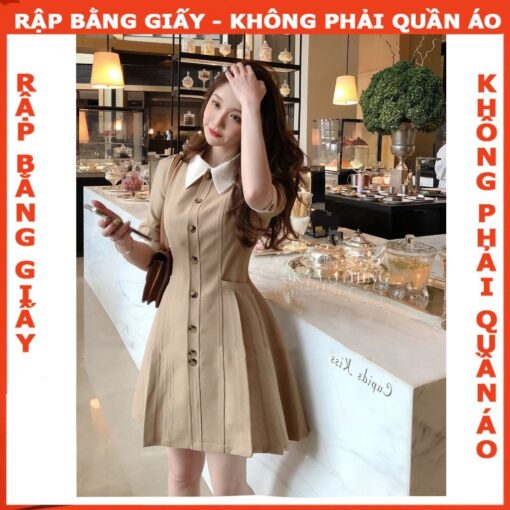 Rập giấy A0 mã 1429 - đầm cổ sen nhọn