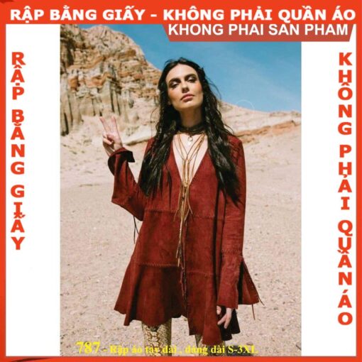 Rập giấy A0 mã 787 - áo dáng dài - Hình ảnh 3