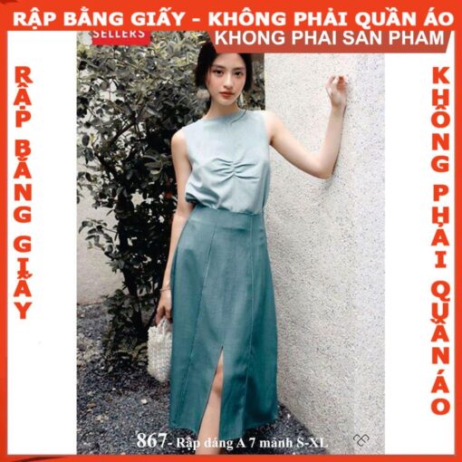 Rập  mã 867 - chân váy A 8 mảnh