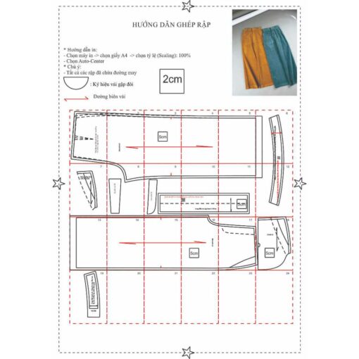Rập giấy A0 mã 127 - quần suông - Hình ảnh 6