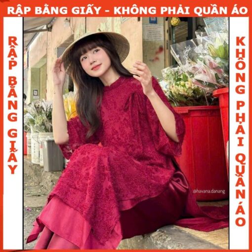 Rập giấy A0 mã AD45-áo dài voan 2 lớp nguyên bộ cho bé
